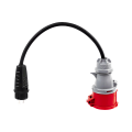 Power adapter - reduction from 32A 5P socket, IP44, to 230V plug